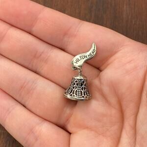 Vintage 925 Sterling Silver "Hilton Head" Intricate Bell Pendant Bracelet Charm